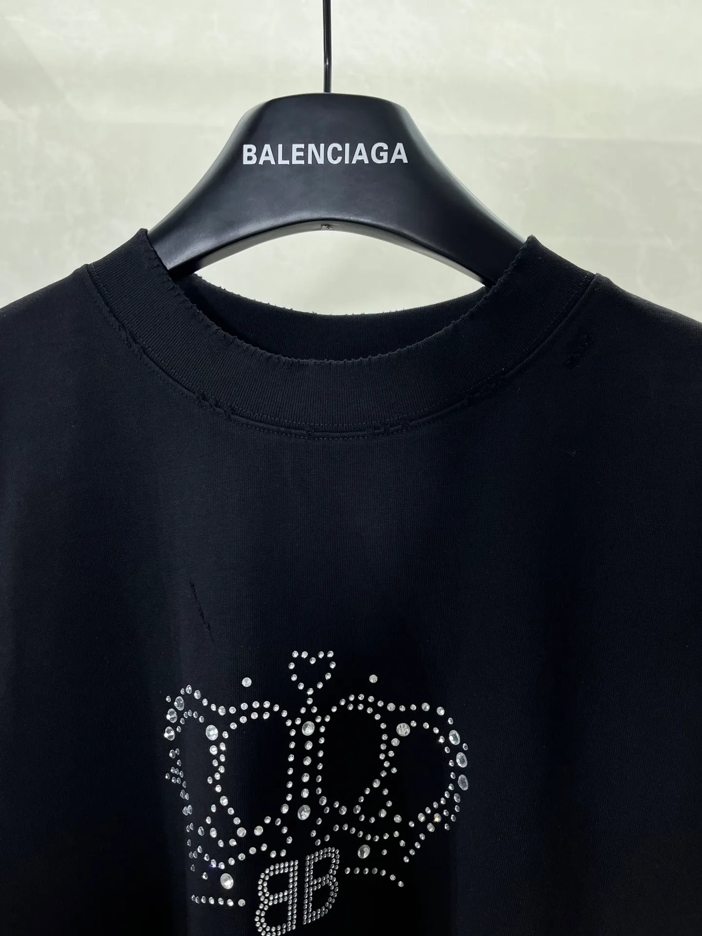 P110💰 -BALENCIAGA- T 300 . bb motel ， ， 。 ， 。 ， 。 ， ， ， ， 。140°C 、 ， 。 ， 。 ， ， 。 ， os Same Style ：Black Size：XS-L 8935